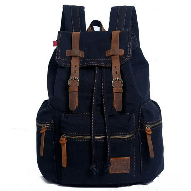 Hiking Camping School Bookbag Black Canvas Outfitter Backpack Rucksack Hiking Camping School Bookbag Black Canvas Outfitter Backpack Rucksack